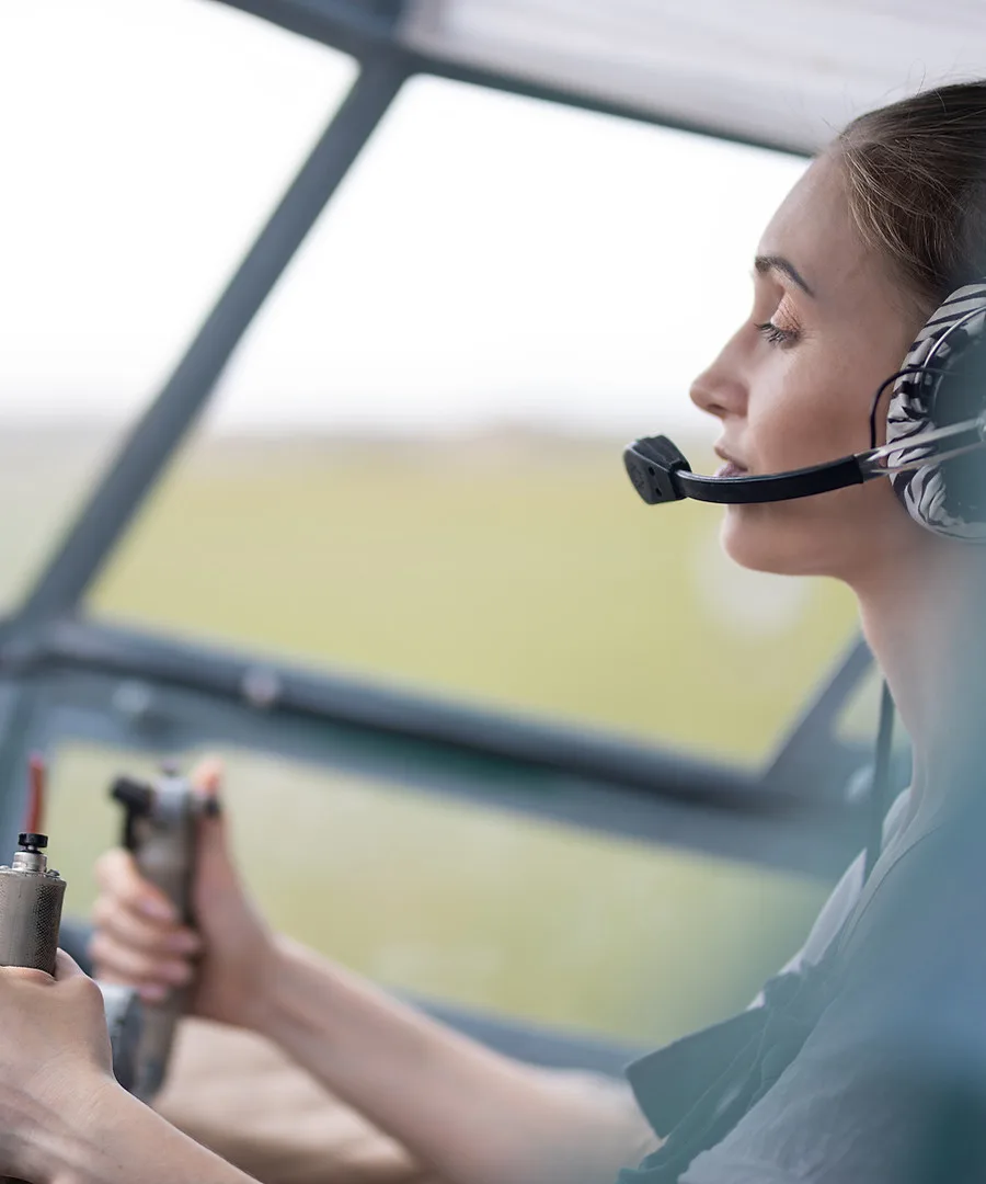 Pilot cockpit during a training session